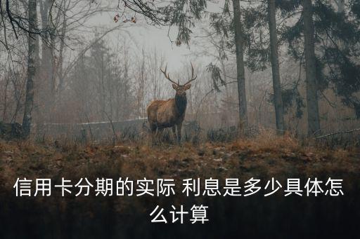 信用卡分期的實際 利息是多少具體怎么計算