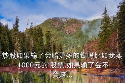 買1000元股票一天能虧多少