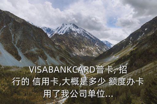 VISABANKCARD普卡, 招行的 信用卡,大概是多少 額度辦卡用了我公司單位...