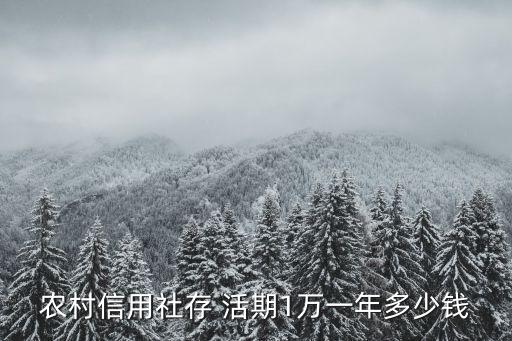 農(nóng)村信用社存 活期1萬(wàn)一年多少錢