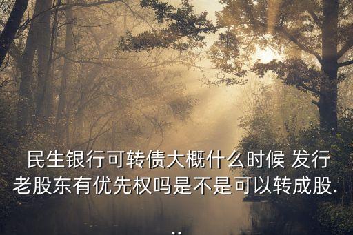  民生銀行可轉(zhuǎn)債大概什么時(shí)候 發(fā)行老股東有優(yōu)先權(quán)嗎是不是可以轉(zhuǎn)成股...