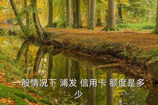 一般情況下 浦發(fā) 信用卡 額度是多少
