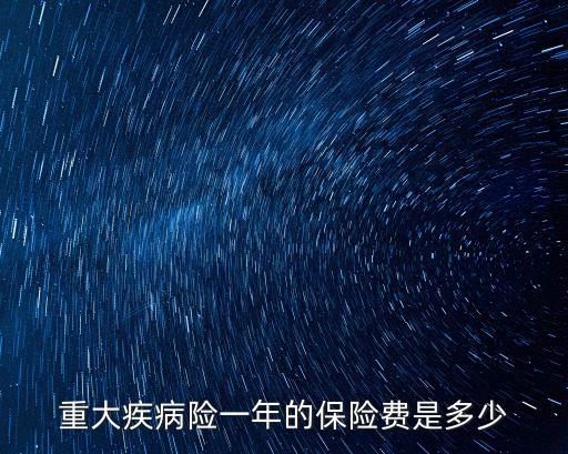重大疾病險一年的保險費(fèi)是多少