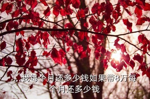 八萬貸款一個月還多少錢,信用卡貸款八萬一個月利息是多少
