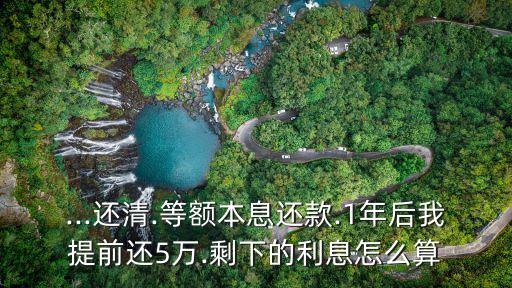 ...還清.等額本息還款.1年后我提前還5萬.剩下的利息怎么算