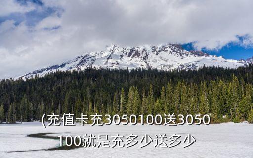 (充值卡充3050100送3050100就是充多少送多少