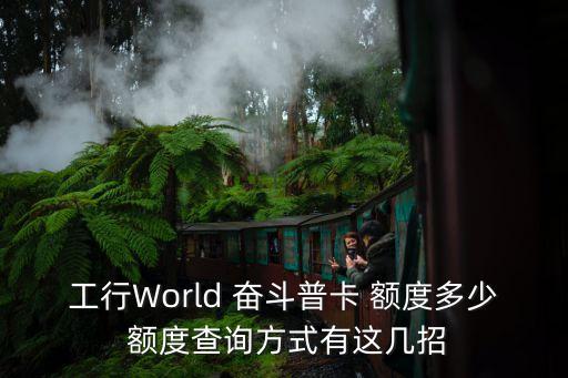 工行World 奮斗普卡 額度多少 額度查詢方式有這幾招