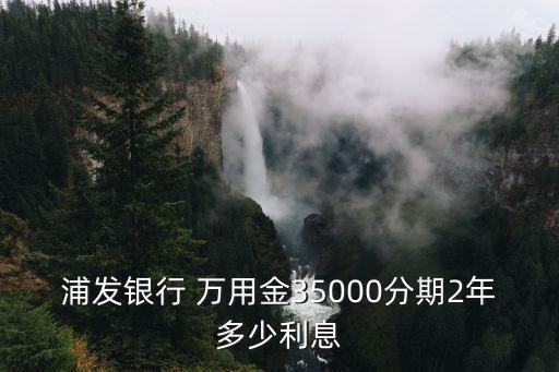 浦發(fā)銀行 萬用金35000分期2年多少利息