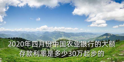 2020年四月份中國農業(yè)銀行的大額存款利率是多少30萬起步的