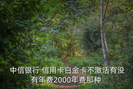  中信銀行 信用卡白金卡不激活有沒有年費(fèi)2000年費(fèi)那種