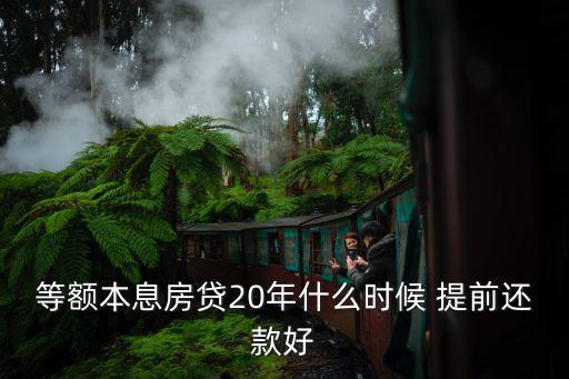 20年的貸款多少年提前還合算,貸款還了多少年就沒必要提前還了