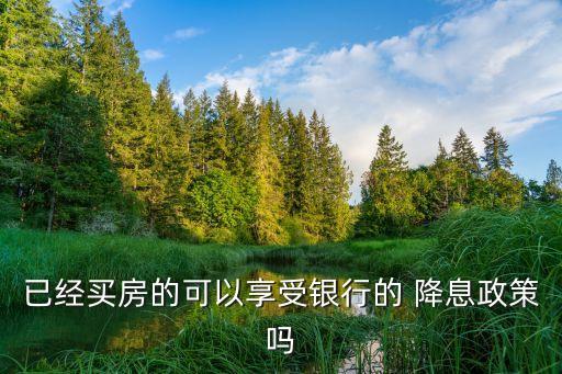 已經(jīng)買房的可以享受銀行的 降息政策嗎