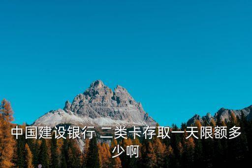 中國建設(shè)銀行 二類卡存取一天限額多少啊