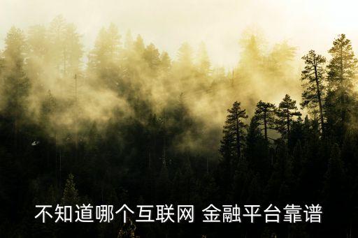 不知道哪個(gè)互聯(lián)網(wǎng) 金融平臺(tái)靠譜