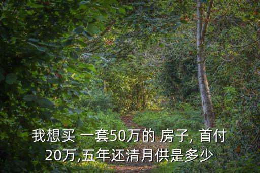 一套50萬房子首付多少