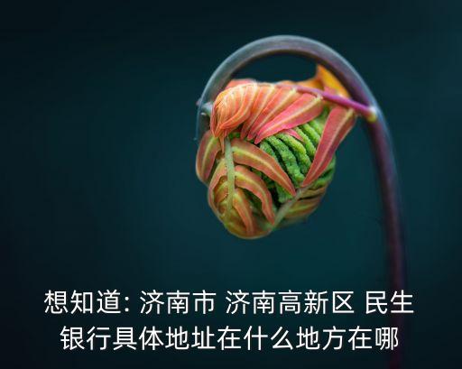 想知道: 濟南市 濟南高新區(qū) 民生銀行具體地址在什么地方在哪