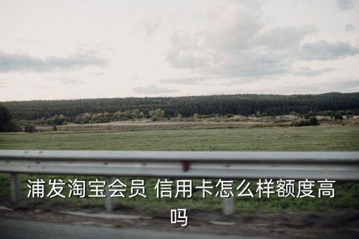  浦發(fā)淘寶會員 信用卡怎么樣額度高嗎
