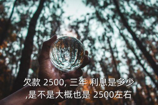 欠款 2500, 三年 利息是多少,是不是大概也是 2500左右