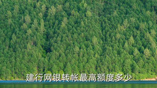  建行網(wǎng)銀轉(zhuǎn)帳最高額度多少