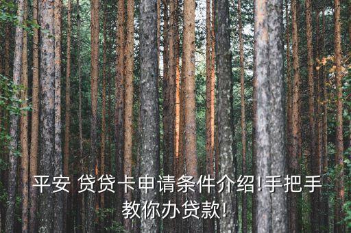  平安 貸貸卡申請條件介紹!手把手教你辦貸款!