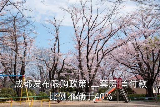 成都二房首付比例是多少錢