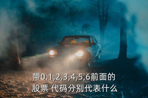 帶0.1,2,3,4,5,6前面的 股票 代碼分別代表什么