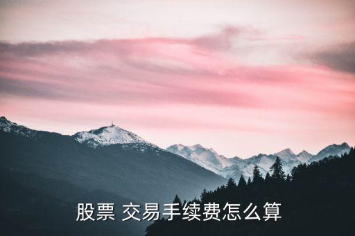  股票 交易手續(xù)費(fèi)怎么算