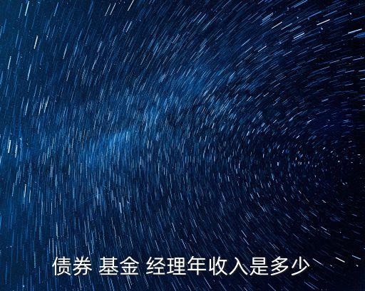 嘉實(shí)基金經(jīng)理一年的年薪有多少