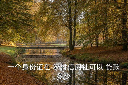 一個身份證在 農(nóng)村信用社可以 貸款多少