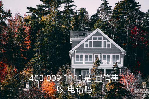 400 009 1111是 宜信崔收 電話嗎