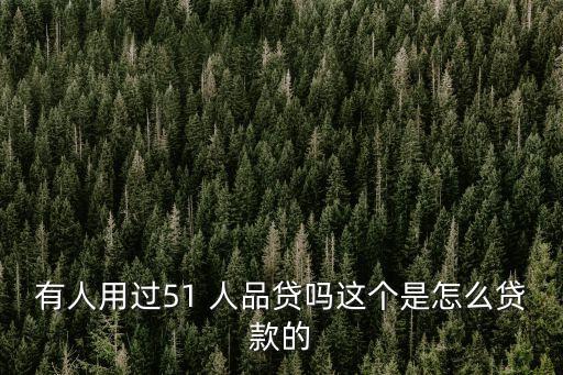 有人用過(guò)51 人品貸嗎這個(gè)是怎么貸款的