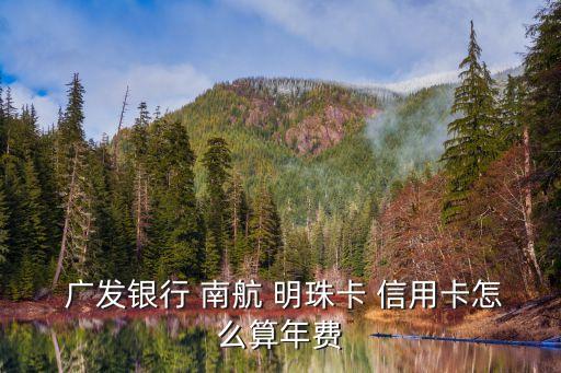  廣發(fā)銀行 南航 明珠卡 信用卡怎么算年費
