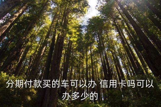 分期付款買的車可以辦 信用卡嗎可以辦多少的