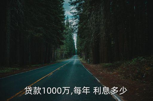 貸款1000萬,每年 利息多少