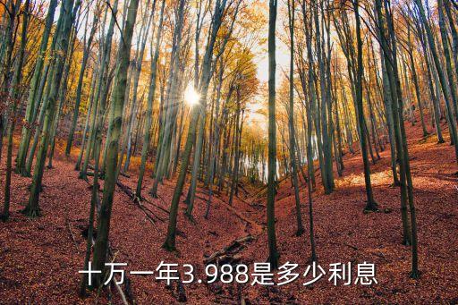 十萬一年3.988是多少利息
