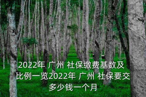 2022年 廣州 社保繳費基數(shù)及 比例一覽2022年 廣州 社保要交多少錢一個月