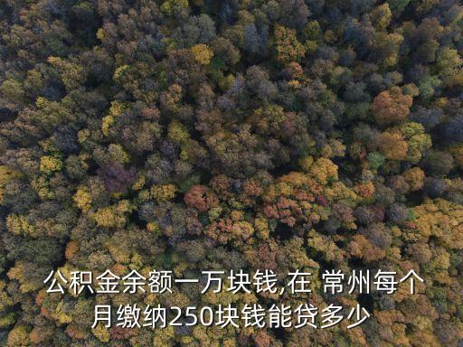 常州公積金可以貸多少
