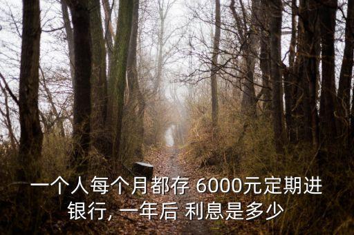 一個(gè)人每個(gè)月都存 6000元定期進(jìn)銀行, 一年后 利息是多少