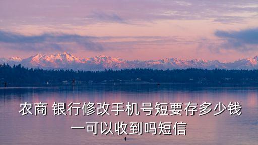  農(nóng)商 銀行修改手機(jī)號(hào)短要存多少錢一可以收到嗎短信