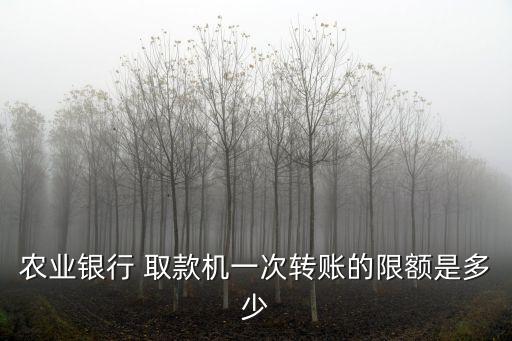 農(nóng)行自動(dòng)取款機(jī)一天能轉(zhuǎn)多少錢(qián)