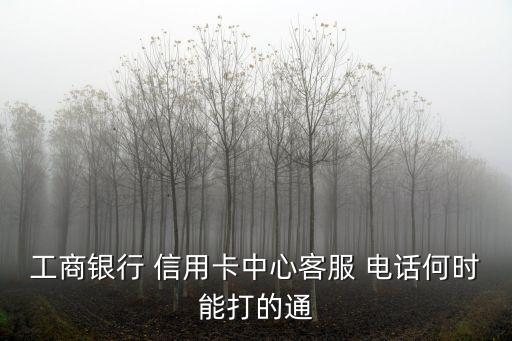 工商銀行 信用卡中心客服 電話何時(shí)能打的通