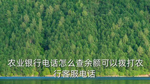  農(nóng)業(yè)銀行電話怎么查余額可以撥打農(nóng)行客服電話