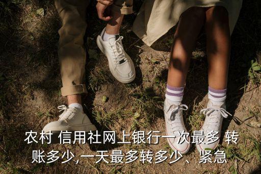  農(nóng)村 信用社網(wǎng)上銀行一次最多 轉(zhuǎn)賬多少,一天最多轉(zhuǎn)多少、緊急