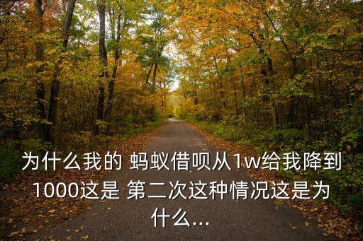 為什么我的 螞蟻借唄從1w給我降到1000這是 第二次這種情況這是為什么...