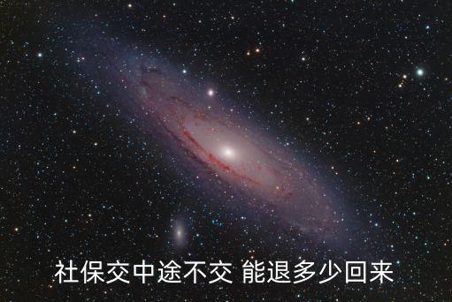 社保交中途不交 能退多少回來