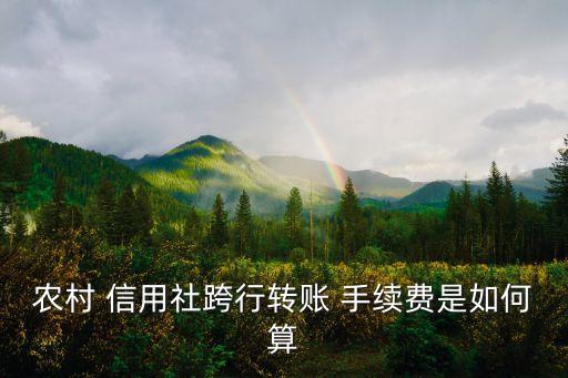 農(nóng)村 信用社跨行轉(zhuǎn)賬 手續(xù)費(fèi)是如何算
