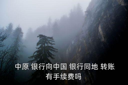  中原 銀行向中國 銀行同地 轉(zhuǎn)賬有手續(xù)費嗎