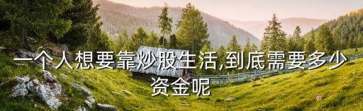 一個人想要靠炒股生活,到底需要多少資金呢