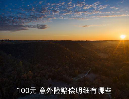 100元 意外險(xiǎn)賠償明細(xì)有哪些
