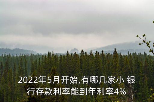 2022年5月開始,有哪幾家小 銀行存款利率能到年利率4%